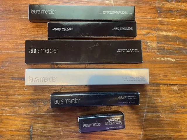 Laura Mercier Brush Mascara Lip Pencil Velour Lovers Lip Lot 6 New In Box
