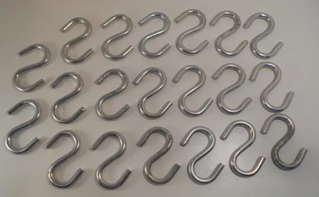 Lot of 20 National Hardware 3" Open S Hook Zinc Plated 120Lbs N121-749 NOS
