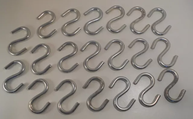 Lot of 20 National Hardware 3" Open S Hook Zinc Plated 120Lbs N121-749 NOS
