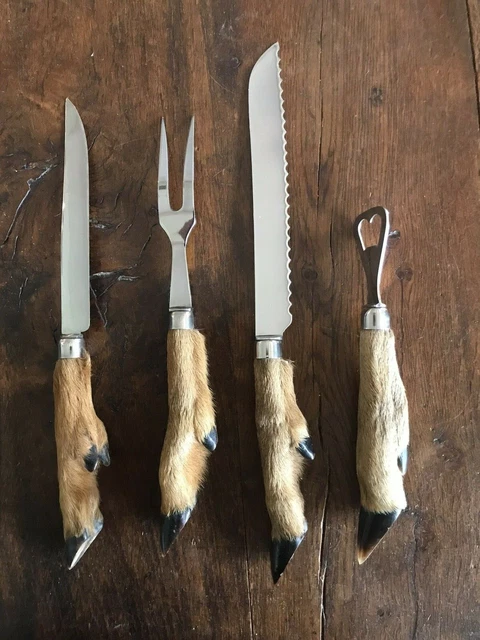 Service à Découper Vintage R Thiers S - Patte De Cervidé (chevreuil/biche), Occasion