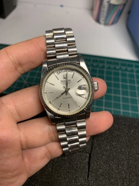 VINTAGE BULOVA SUPER Seville Automatic Day Date President SS Mens
