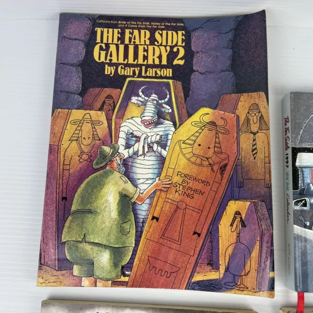 4 Book Pack The Far Side - Gallery 2, Weiner Dog Art, Unnatural Selection, Desk 2