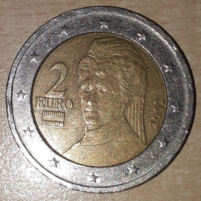 Pièce 2 Euros Autriche 2022 Bertha, Erreur De Frappe Cheveux Et Barrette - Condition SPL+