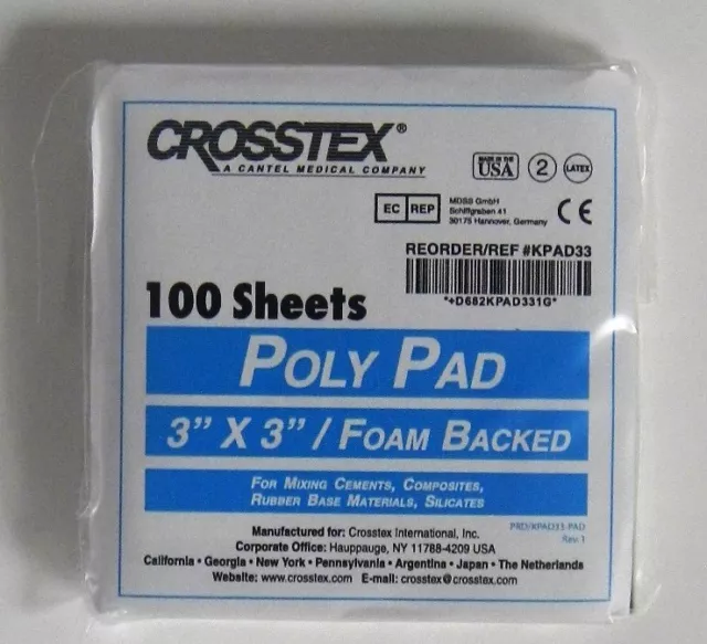 4 x 100 Poly Mixing Pads Dental Craft Hobby Poly Epoxy Glue Composite 3"x3" 3x3