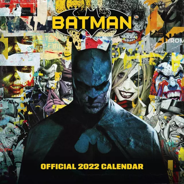 DC Comics BATMAN Calendario Ufficiale 2022 da Muro 30x30cm 12 Mesi con Caselle