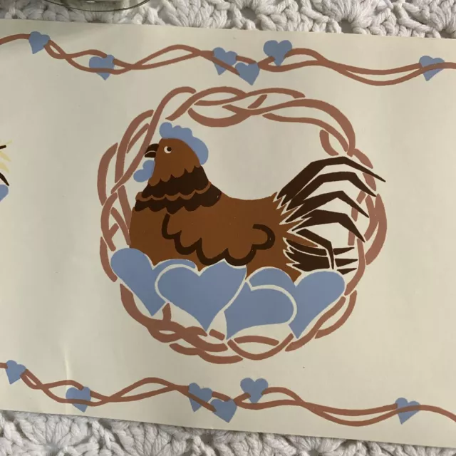 De colección Gallinas Decorativas BORDE DE PARED Prepegados 8 X Rollos Granja País