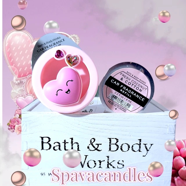 Bath & Body Works Valentine pink smiley Scentportable & Coconut cotton refill