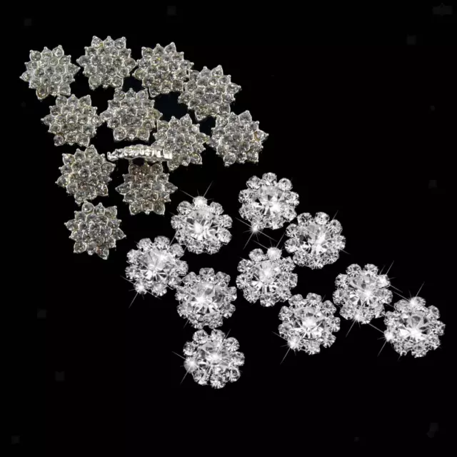 20pcs 12mm 16mm Diamante Crystal Rhinestone Buttons Flatback DIY Decor