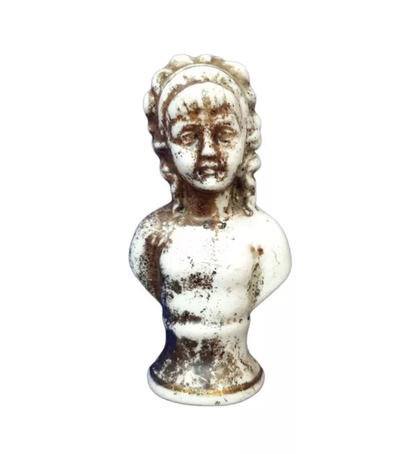 *HH* Antica statua statuina porcellana fine '700 busto donna nobildonna statue