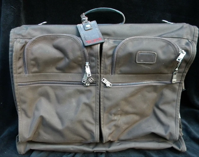 Vintage Tumi Dark Brown Ballistic Nylon Extended Trip Garment Bag, 40"x24"