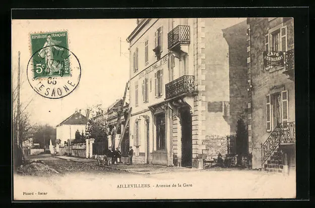 CPA Aillevillers, Avenue de la Gare 1908