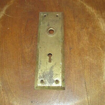 Antique Victorian Metal Door Knob Backplate w/ Keyhole, 7 Inch