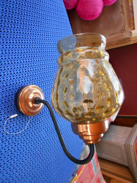 Antike Wandlampe - Noppenglas - Zuglampe - 60er Jahre