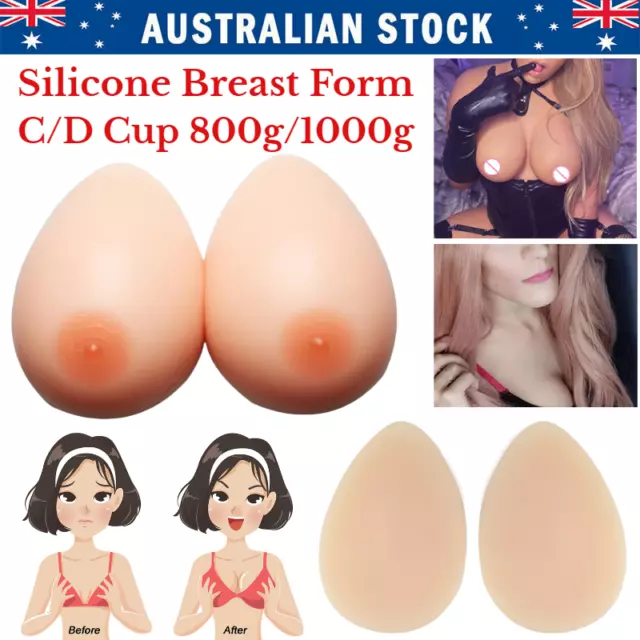 Womens Tear Drop Fake Boob Silicone Breast Enhancer Forms Pads C - D Cups