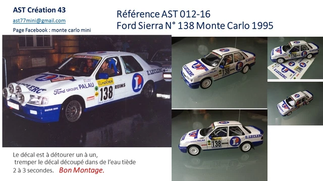 Décalcage 1/43 Ford Escort N°32 Arzeno Rally WRC Monte-Carlo 1998 - Neuf