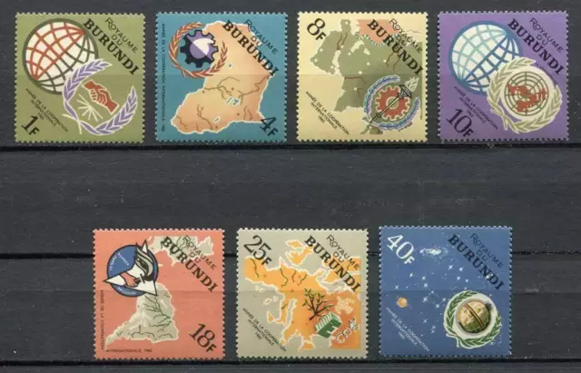 29629) Burundi 1965 MNH Neu Int. Cooperation - Space 7v