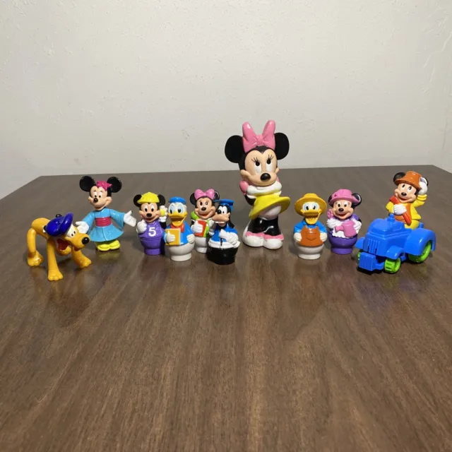 Lot of Vintage Disney Figurine Toys Mickey & Minnie, Donald, Goofy, Pluto