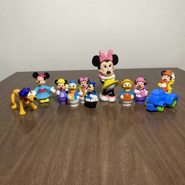 Lot of Vintage Disney Figurine Toys Mickey & Minnie, Donald, Goofy, Pluto