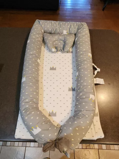 Baby Lounger Nest Portable Co Sleeper Soft Breathable Cotton Baby Bassinet
