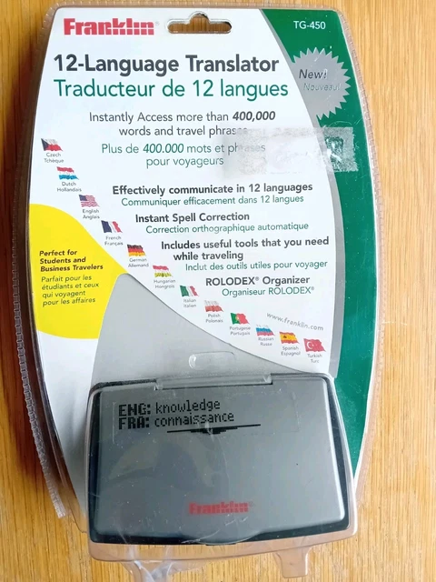 FRANKLIN SPEAKING TRANSLATOR TGA-490 Global 12 Language English