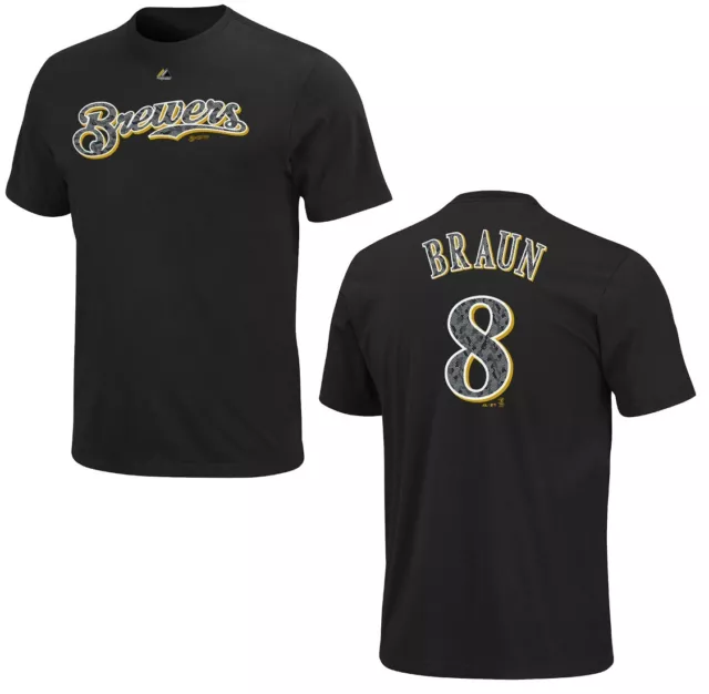 MLB Baseball  T-Shirt MILWAUKEE BREWERS Ryan Braun 8 black