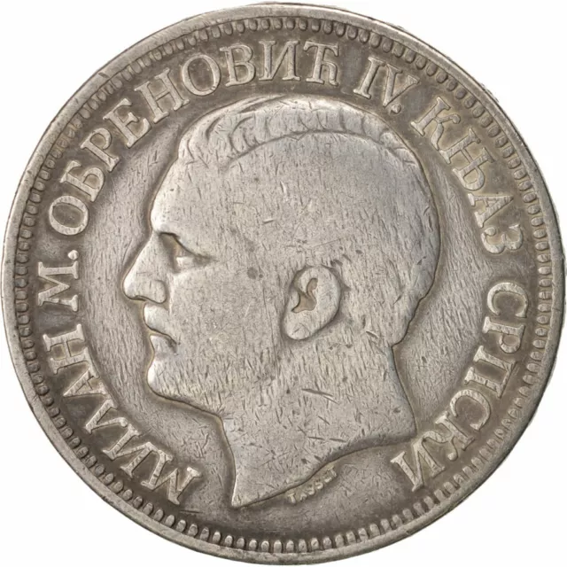 [#480396] Coin, Serbia, Milan I, 5 Dinara, 1879, VF, Silver, KM:12