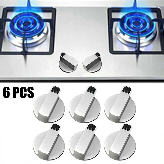 Stoves Cuisinière Boutons Four 6pcs Zinc Alliage 6mm Universel Argent Gaz Poêle