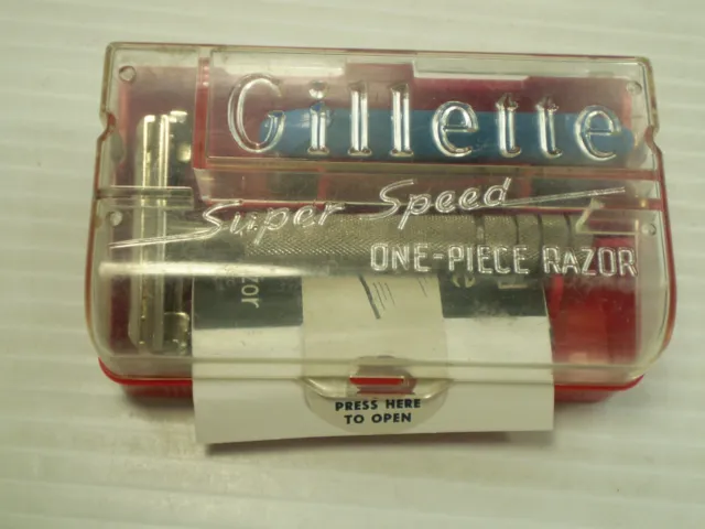 Vintage Gillette 1940'S Super Speed Razor Usa Made In Box "Shave Ready"