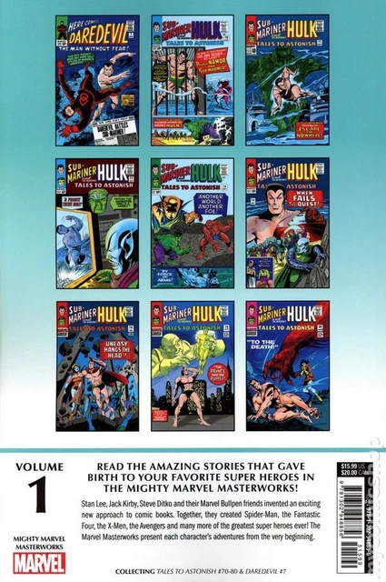 Mighty Marvel Masterworks Namor the Sub-Mariner TPB 1A-1ST NM 2022 Stock Image 2