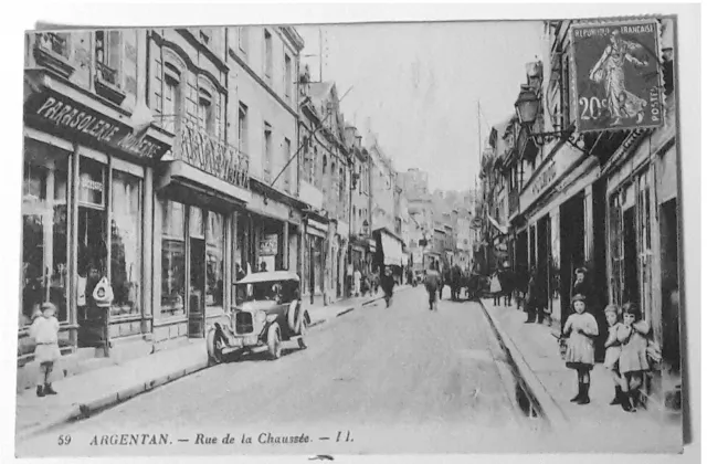 Carte postale ancienne : 59 – ARGENTAN – Rue de la Chaussée –