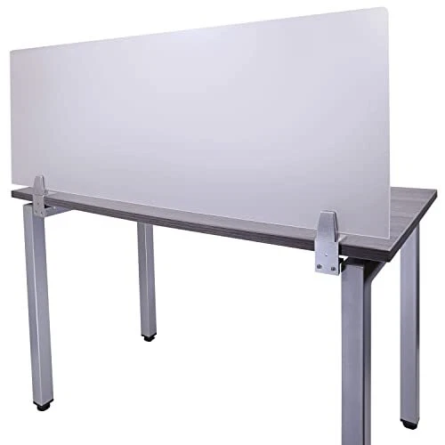 Obex Frosted Acrylic Desk Mounted Privacy Panel 18" Aluminum