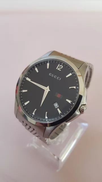 Swiss Gucci 126.3 G-Timeless Stainless Steel Quartz Mens Watch With Box & Papers