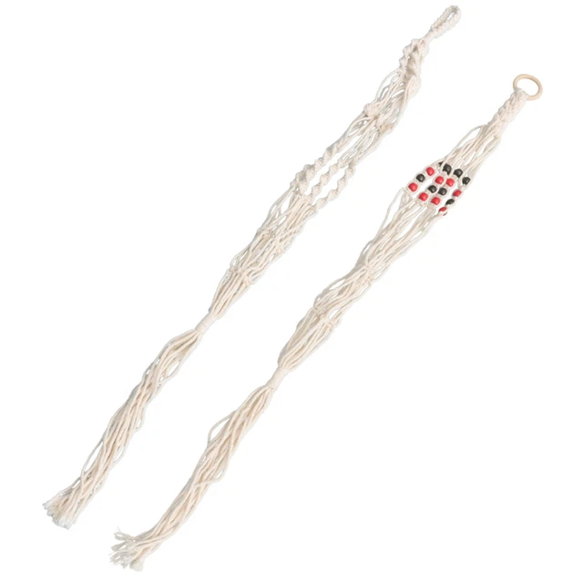 2 Pcs Flowerpot Hanging Net Bag Flower Pot Net Bag Hanging Wall Plants Jute Rope