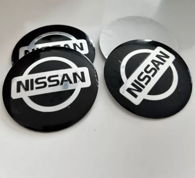 4 Pezzi Coprimozzo Adesivo Nissan  Tappo Cerchi In Lega 56mm