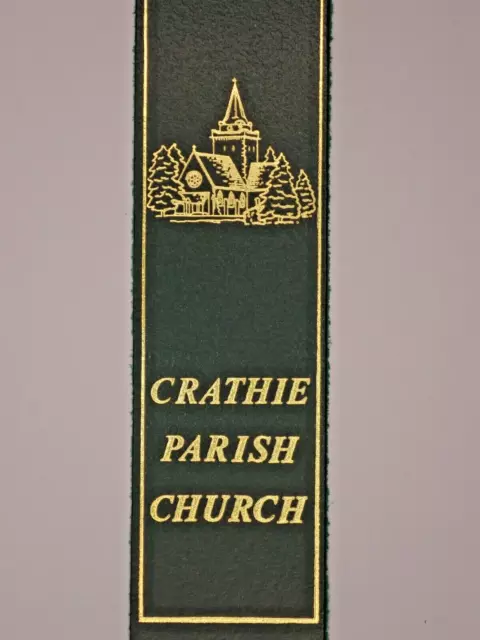 Crathie Parish Church, Aberdeenshire, Scotland, Green Leather Bookmark, G