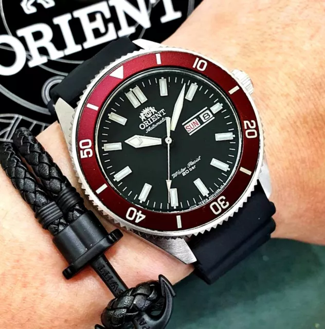 Orient reloj para hombres Mako III automático RA-AA0011B19B buceo 20 cajeros automáticos nuevo