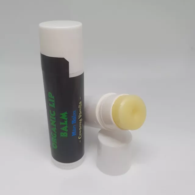 1x Organic Natural Man Lip Balm Creamy Vanilla 5g Moisturiser Gloss