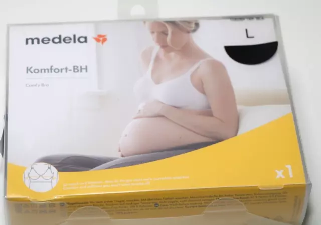 Medela Komfort BH Nahtloser,bügelloser Still-BH, Grösse:L, Schwarz