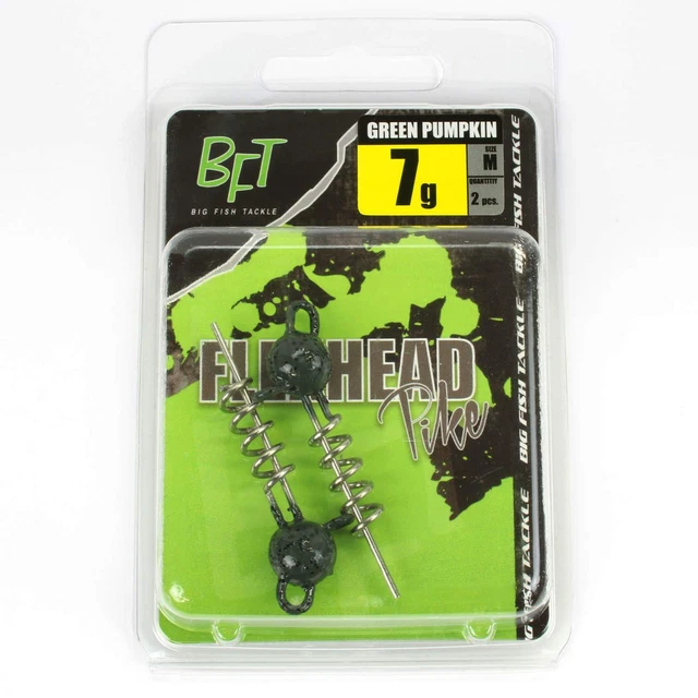BFT Flexhead Pike Screw In Jighead Schraubkopf 7-25g Green Bleikopf Gummifisch