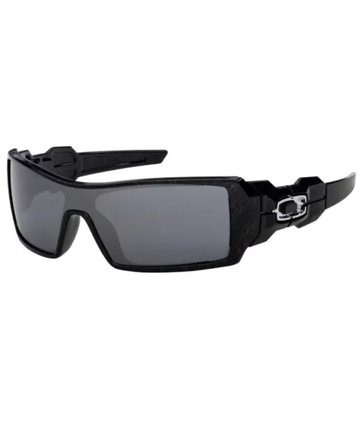 Oakley Oil Rig Sunglasses 24-058 Polished Black/Silver Ghost Text/ Iridium Lens Oakley Oil Rig Sunglasses 24-058 Polished Black/Silver Ghost Text/ Iridium Lens