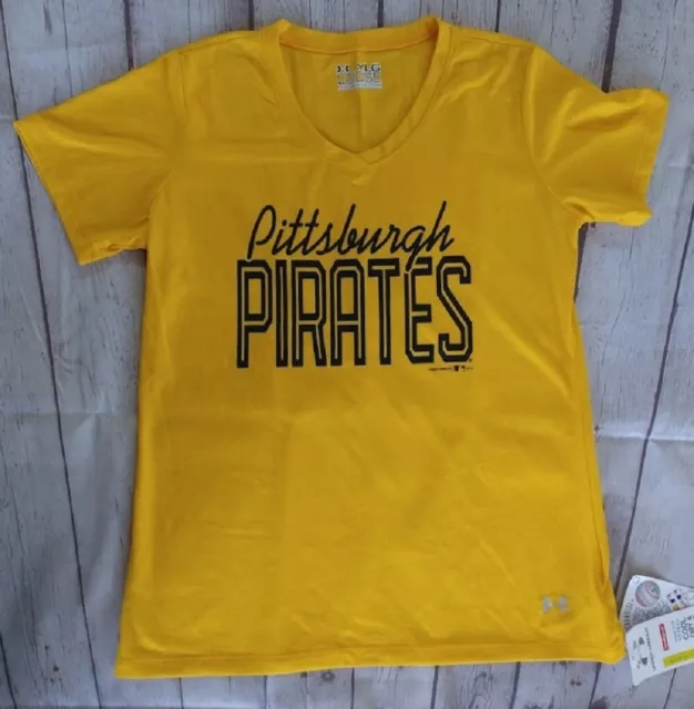 Under Armour Pittsburgh Pirates Loose Fit Tee, Gold, Unisex Youth L(14-16), NWT