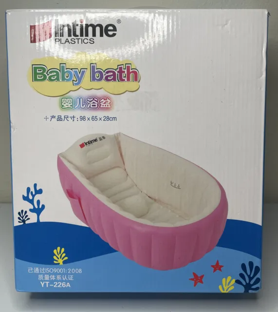 Intime Plastics Inflatable Baby Bath Pink - 38.5” x 25.5” x 11” - OPEN BOX