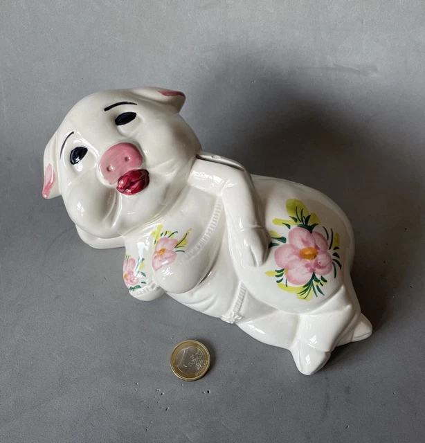 Salvadanaio Maiale In Terracotta Jumbo Con Martello - Divertente E Colorato, Con Stallo Di Legno - Foto 9