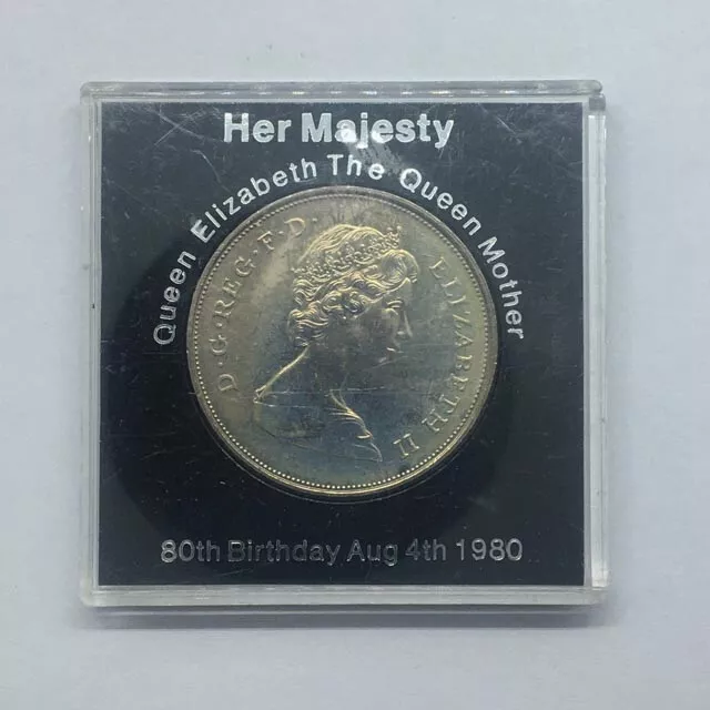 1980 Queen Elizabeth The Queen Mother 80th Birthday Commemorative Crown Coin