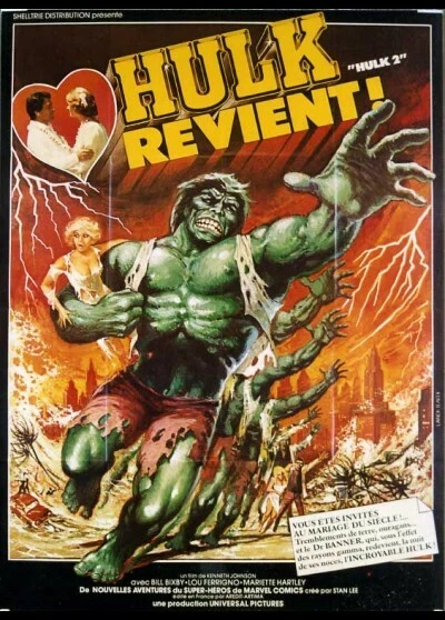 Affiche De Film Hulk 2 (Hulk Revient) - CBS 1980 - Format 120x160cm