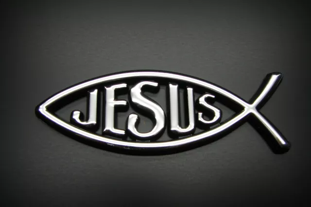 Jesus Fish Religious Christian 3D Car Emblem Decal Sticker.the Ichthys  5"