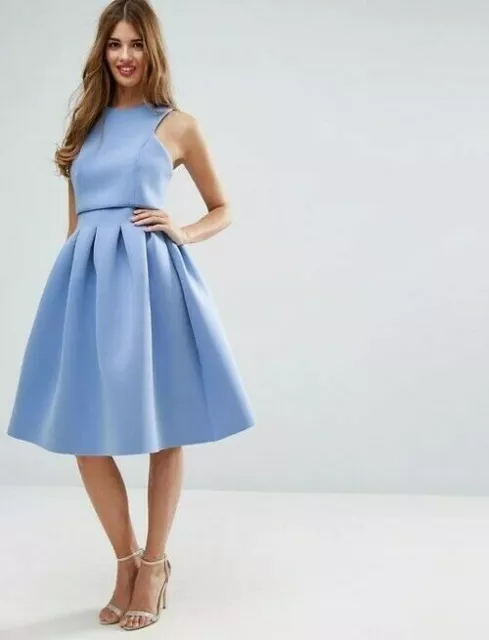 ASOS Debutante Crop Top Midi Scuba Dress