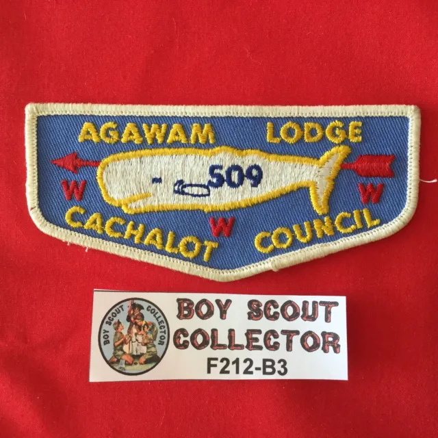 Boy Scout OA Agawam Lodge 509 F1 FF Order Of The Arrow Patch Cachalot Council