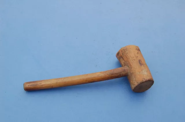 Ancien maillet en bois de métier marteau art populaire french antique tool