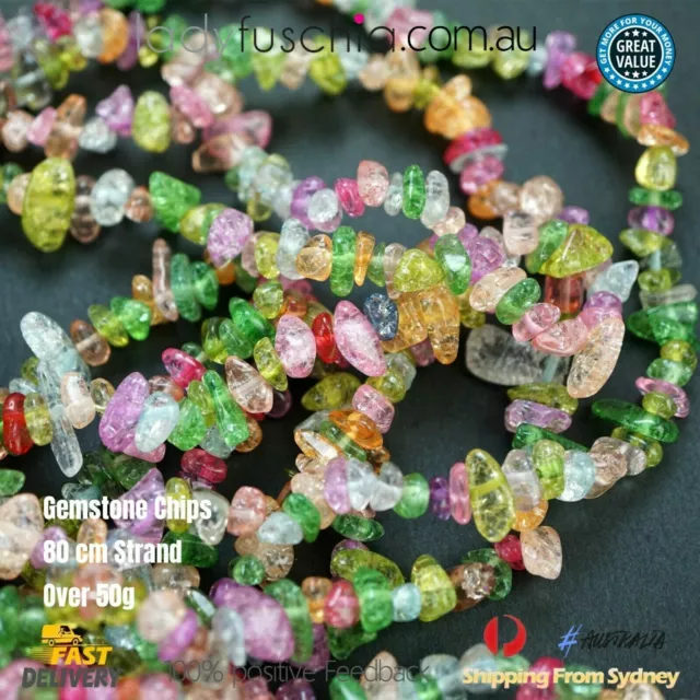 Gemstone Chips 80cm Strand 50g Mix Spacers Jewellery DIY Necklace Jewelry Beads